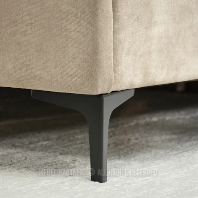 Polsterbett 140x200 SOLENNE - beige / schwarz