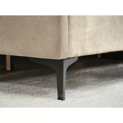 Polsterbett 140x200 SOLENNE - beige / schwarz