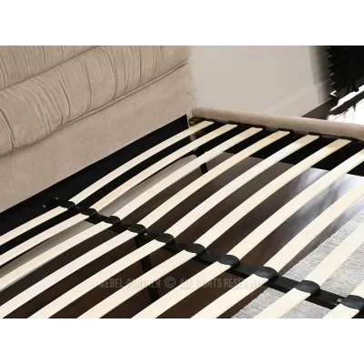 Polsterbett 140x200 SOLENNE - beige / schwarz