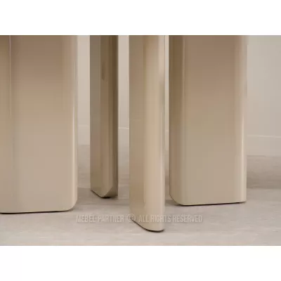 Runder Esstisch 130 cm ALVARO - glänzend beige