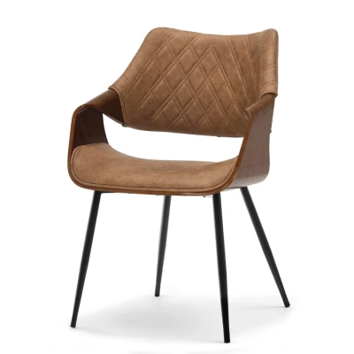 Designer-Esszimmerstuhl NENET – braun/walnuss/schwarz