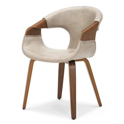 Esszimmerstuhl DARLENIS – beige/walnuss