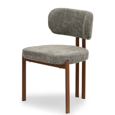 BEATRICA Polsterstuhl für Esszimmer - Grau/Walnuss