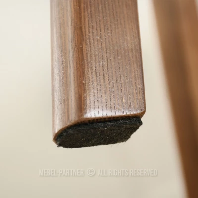 Esszimmerstuhl ARISAY – beiges Öko-Leder / Walnuss