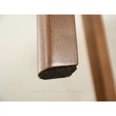 Esszimmerstuhl ARISAY – beiges Öko-Leder / Walnuss