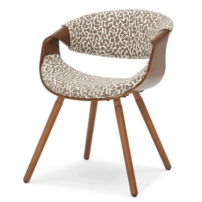 Designer-Esszimmerstuhl SAROLTA – Creme/Braun/Walnuss
