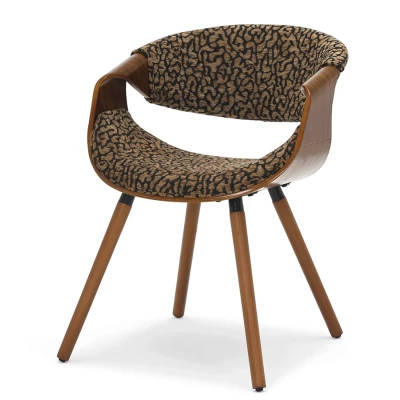 Designer-Esszimmerstuhl SAROLTA – schwarz/braun/walnuss