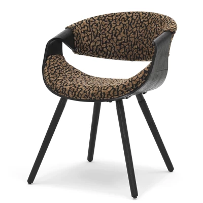 Designer-Esszimmerstuhl SAROLTA – braun/schwarz