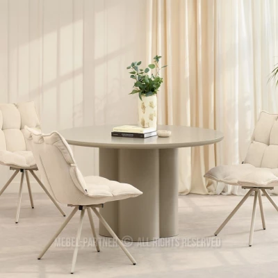 CALIDO Design-Drehstuhl – Creme/Beige