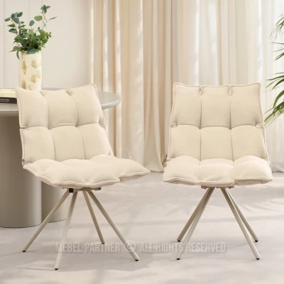 CALIDO Design-Drehstuhl – Creme/Beige
