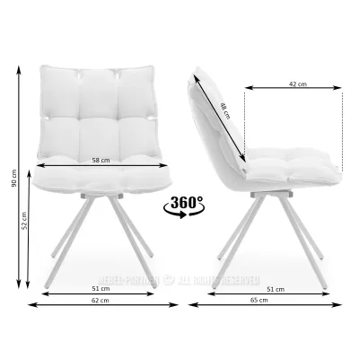 CALIDO Design-Drehstuhl – Creme/Beige