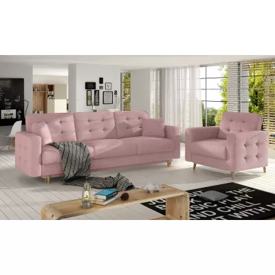 3+1 SASHA Sofa-Set – Hellrosa