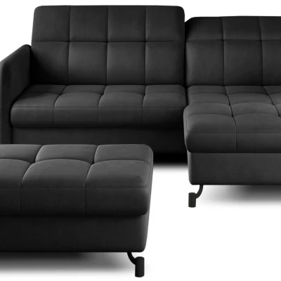 Sofagarnitur mit AZARI-Hocker – Anthrazit, rechte Ecke