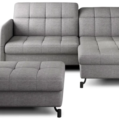 Sofagarnitur mit Hocker AZARI – grau, rechte Ecke