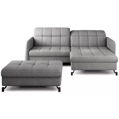 Sofagarnitur mit Hocker AZARI – grau, rechte Ecke