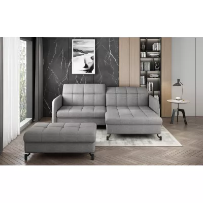 Sofagarnitur mit Hocker AZARI – grau, rechte Ecke