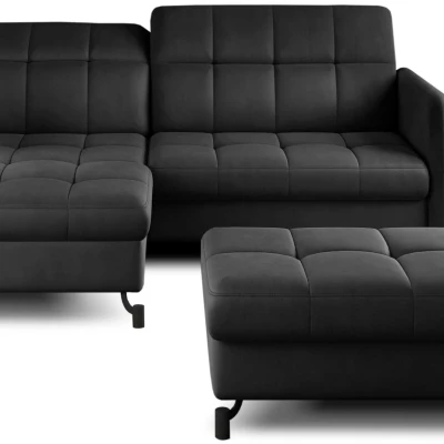 Sofagarnitur mit AZARI-Hocker – Anthrazit, linke Ecke