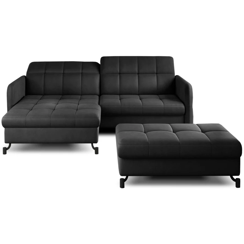 Sofagarnitur mit AZARI-Hocker – Anthrazit, linke Ecke