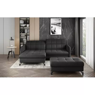 Sofagarnitur mit AZARI-Hocker – Anthrazit, linke Ecke