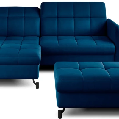 Sofagarnitur mit AZARI-Hocker – blau, linke Ecke