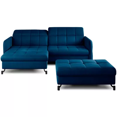 Sofagarnitur mit AZARI-Hocker – blau, linke Ecke