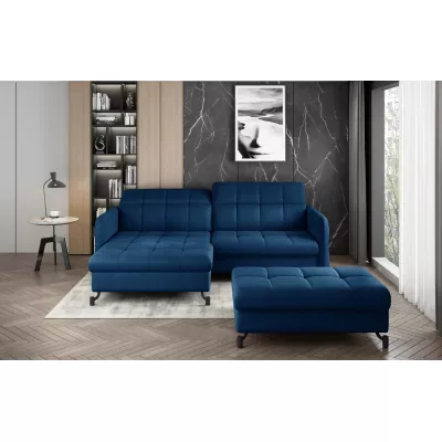 Sofagarnitur mit AZARI-Hocker – blau, linke Ecke