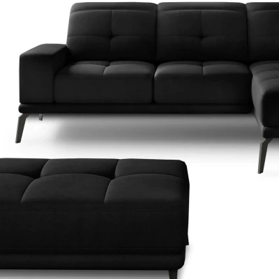 Ecksofa-Set mit Hocker ZINARA - schwarz 1, rechte Ecke