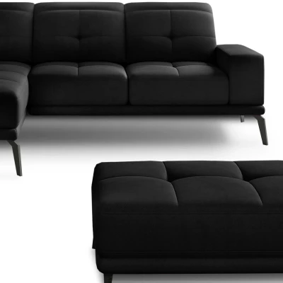 Ecksofa-Set mit Hocker ZINARA - schwarz 1, linke Ecke