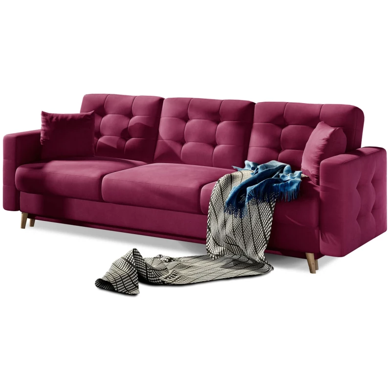 Dreisitzer-Sofa SASHA – bordeauxrot
