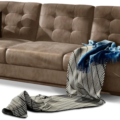 Dreisitzer-Sofa SASHA – hellbraun / dunkelbraun