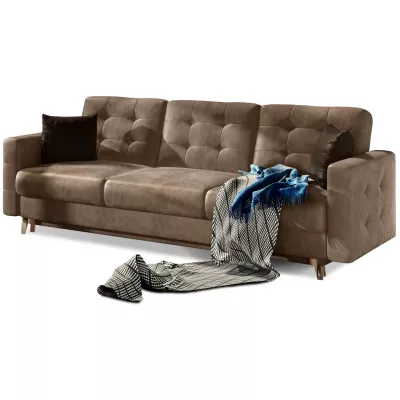 Dreisitzer-Sofa SASHA – hellbraun / dunkelbraun