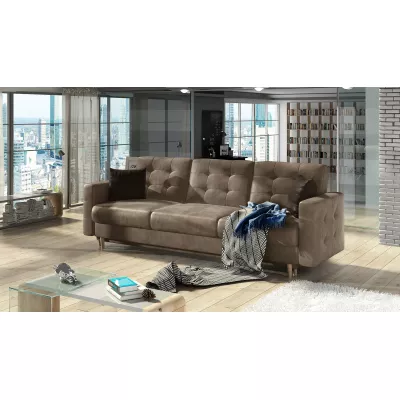 Dreisitzer-Sofa SASHA – hellbraun / dunkelbraun