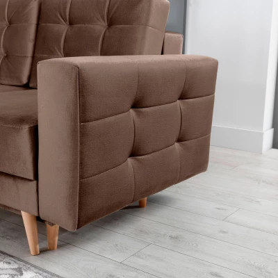 Dreisitzer-Sofa SASHA – hellbraun / dunkelbraun