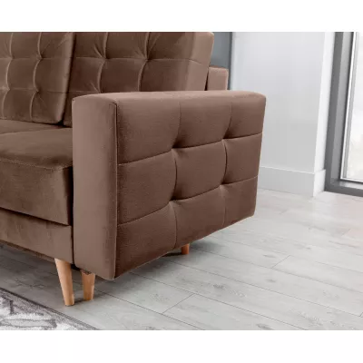 Dreisitzer-Sofa SASHA – hellbraun / dunkelbraun