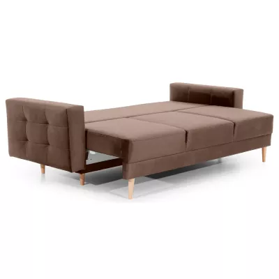 Dreisitzer-Sofa SASHA – hellbraun / dunkelbraun