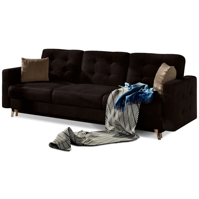 Dreisitzer-Sofa SASHA – dunkelbraun / hellbraun