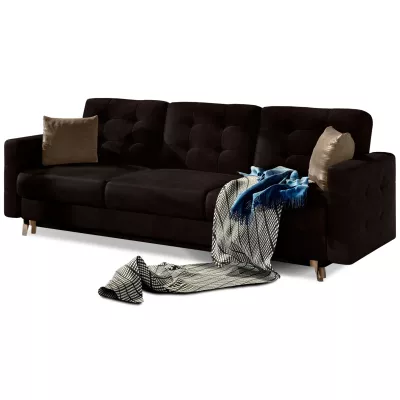 Dreisitzer-Sofa SASHA – dunkelbraun / hellbraun
