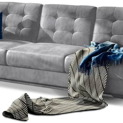 SASHA Dreisitzer-Sofa - Hellgrau / Marineblau