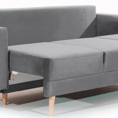 SASHA Dreisitzer-Sofa - Hellgrau / Marineblau