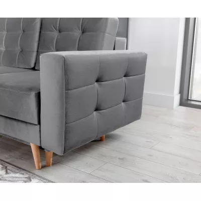 SASHA Dreisitzer-Sofa - Hellgrau / Marineblau