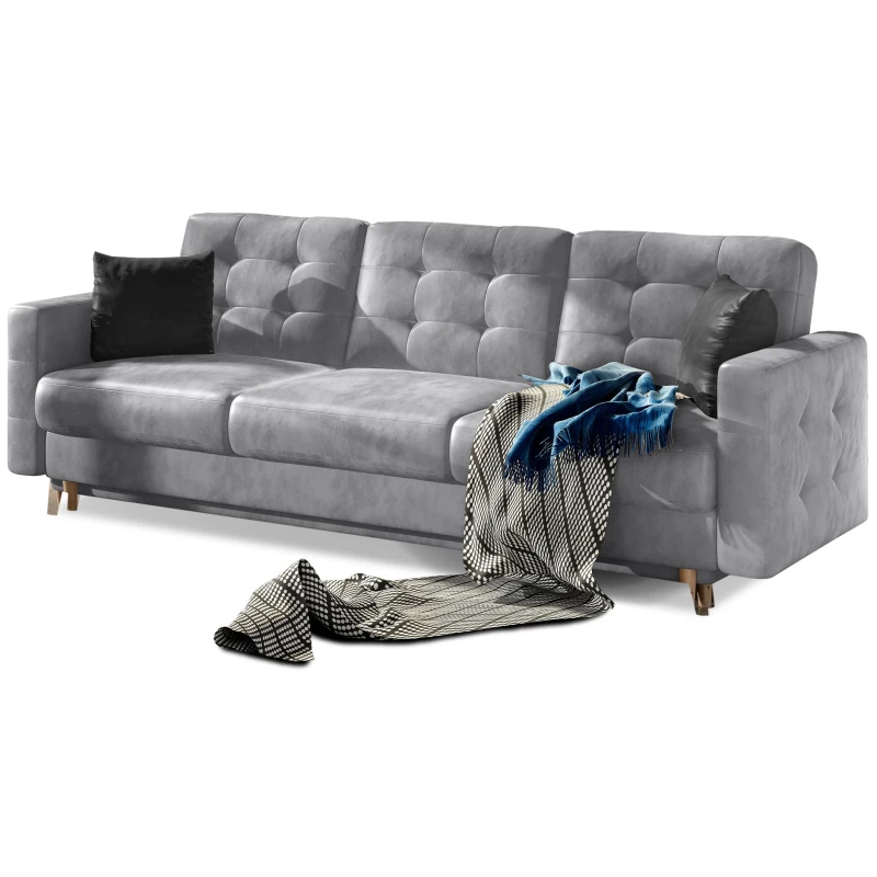Dreisitzer-Sofa SASHA – Hellgrau/Anthrazit