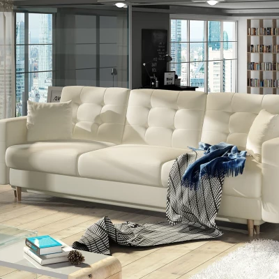 Dreisitzer-Sofa SASHA – beiges Öko-Leder