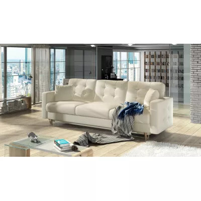 Dreisitzer-Sofa SASHA – beiges Öko-Leder