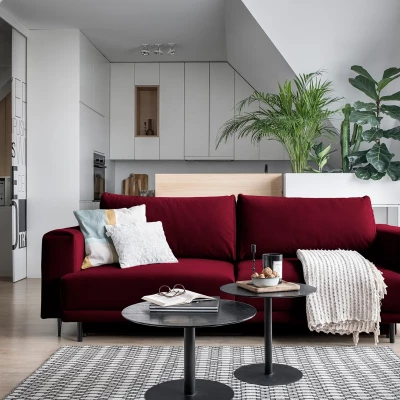 Elegantes Dreisitzer-Sofa AVENIA – rot