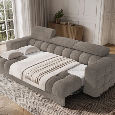 Geräumiges Schlafsofa ILARA – Dunkelbeige