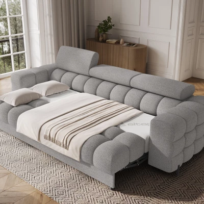 Geräumiges Schlafsofa ILARA – grau