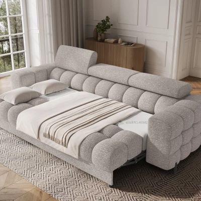 Geräumiges Schlafsofa ILARA – grau-beige