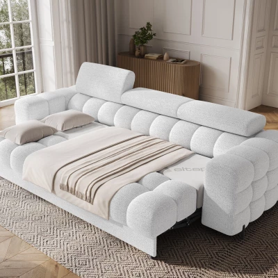 Geräumiges Schlafsofa ILARA – weiß