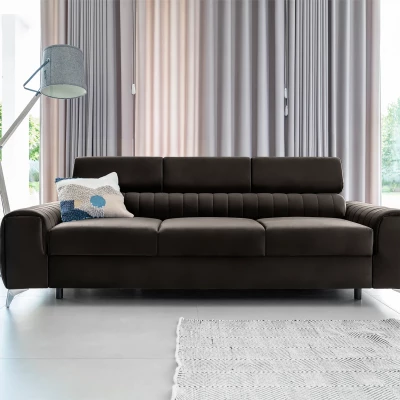 Dreisitzer-Wohnzimmersofa MELISENDE - dunkelbraun