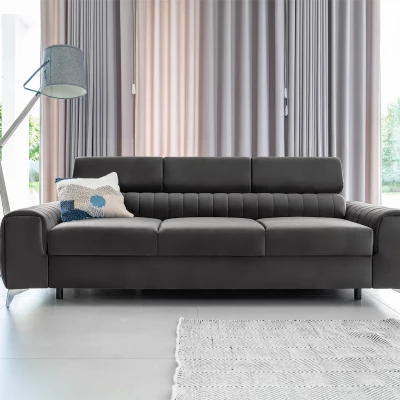 Dreisitzer-Wohnzimmersofa MELISENDE - dunkelgrau